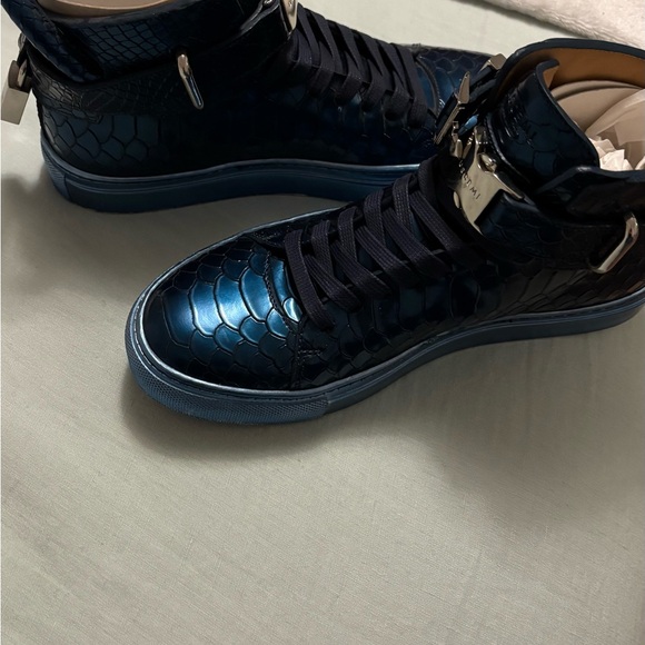 Buscemi Navy Python-Embossed Sneakers - Picture 2 of 9